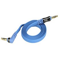 SCOSCHE AUX3FBL FlatOut 3.5mm Flat Auxiliary Audio Cable with 90 Degree Tip 3-Foot in Blue null, 3 feet