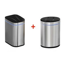 자동 쓰레기통 밀봉 밀폐 휴지통 화장실 기저귀 예쁜, 9L +9L 실버(옵션사진참조)