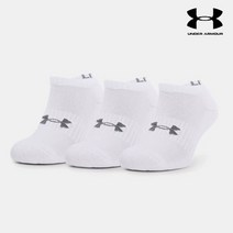 언더아머 언더아머 유니섹스 UA 코너 노-쇼 3장 양말 스포츠 양말 1363241-101, LG