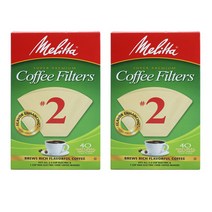 밀리타 Melitta 내추럴 브라운 여과지 #2, 2개, 40개입