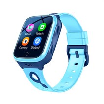 군인고도계시계 등산 어린이 4G 스마트 워치 1000mAh SOS GPS 위치 비디오 전화 WiFi Sim 카드 SmartWatch 카메라 IP67 방수 아기, English Version, 02 파란