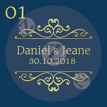 웨딩아치 하트조형물 장식 스티커 리얼 호일 샤이니 골드 맞춤형 로고 라벨 세례 베이비 샤워 성찬식, 63.01  5CMGold50