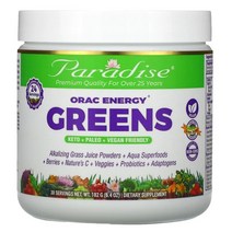 파라다이스허브 ORAC Greens 182g 가시오갈피 동충하초 아가리쿠스 이눌린 잎새버섯 아티초크 밀크시슬 아사이 베리즙 아쉬와간다 크랜베리 클로렐라 로디올라 함유, 1개, 기본