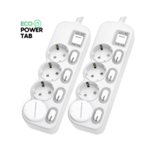 에코파워탭 LED 메인 개별 과부하차단 멀티탭 4구 EPM-L304SS + 안전커버 랜덤발송, 1.5m, 2세트