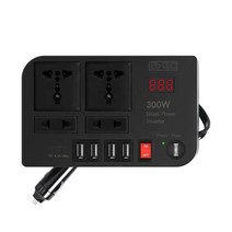 차량용 전원 인버터 자동 충전기 컨버터 어댑터 4 USB 300W DC 12V-AC 220V