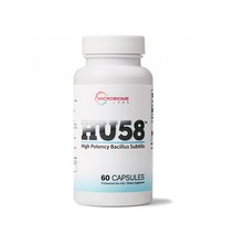 Microbiome Labs HU58 고효능 바실러스 서브틸리스 프로바이오틱 보충제 소화 건강 면역 지원을 위한 프로바이오틱스 100% 생존 가능성 100억 CFU 상온 안정성 6