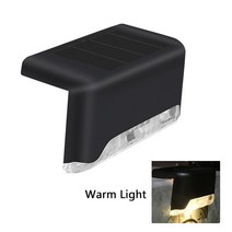 태양 갑판 조명 야외 단계 빛 방수 난간 계단 울타리 마당 오 통로 정원, 01 Black shell Warm_01 1PC