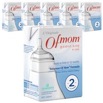 오브맘 액상분유 2단계(6~12개월) 200ml, 1개입, 12개