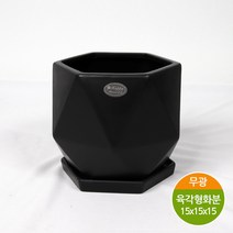 하모화분 무광 육각형 화분(15x15x15)_무광화이트 무광그레이 무광블랙, 무광블랙BH1515J6-MB