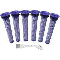 Colorfullife 다이슨 V6 V7 V8 DC58 DC59 DC61 DC62 DC74 무선 진공 청소기용 6 + 1팩 교체용 프리 모터 필터 교체 부품 # 96, 6+1 Pack