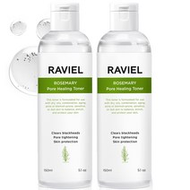 RAVIEL 로즈마리 모공 힐링 토너, 150ml, 2개