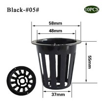 10pcs 헤비 듀티 수경 메쉬 냄비 그물 컵 바구니 Aeroponic 식물 성장 정원 클론, 05 Black-05
