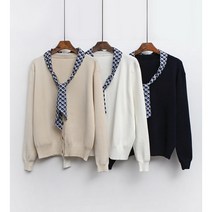 내셔널 고급스러운 스카프코디 여성니트가디건