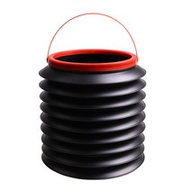 버킷 세차 투명 접이식 1L 16L 쓰레기통 텔레스코픽 양동이 쓰레기 홀더 블랙, [01] 4L