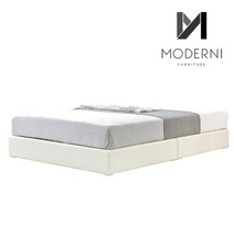 모더니가구 레이 가죽 하단 침대프레임 받침대, 아이보리