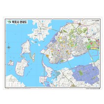 전라남도 목포시 지형 안내지도 105cm X 75cm JN, 1.종이코팅