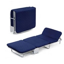 병원 밤샘 당직 휴식 간이 간의 간호 사무실 접이식 매트리스 각도조절 이동식 1인용 침대, 브라운