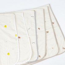 3중거즈 자수 이불 똑딱단추 외출 블랭킷 유모차 카시트 유아동 담요, 투율립