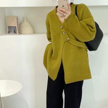 박시 아우터 니트가디건 스웨터 여성 보이핏 볼륨 디자인감각 보온 코트 고퀄리티 소프트 찰 와이드 루즈핏 3873610944