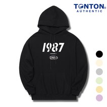 [당일출고]톤톤 오버핏 1987 후드티셔츠 헤비 테리원단 두툼한 쭈리 남녀공용 스웨트