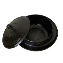 국내산 청주금속주물 길들인 무쇠솥뚜껑 무쇠삼겹살 불판 고기판 양면 프라이팬 전골 미니 무쇠팬, 03 무쇠미니솥 22cm