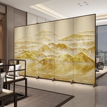 한식당 고급 래핑 파티션 칸막이 가벽 가림막 병풍, 1장 가격 60x180CM 높은 실크 천