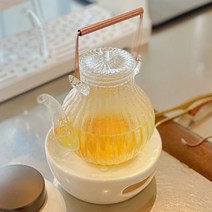 [티이야기 국화꽃 티포트] 티팟 메이커 내열유리 직화 차우리기 찻주전자 다관 차주전자, 01.국화꽃티포트