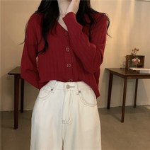 브이넥 니트가디건 아우터 고퀄리티 감각 블루 스웨터 여성 봄가을 얇은 코트 초 상의 오버핏 외 2579418358