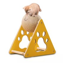 고양이 원목 캣타워애완동물 고양이 캐치 스크래처 공 나무 내마모성 사이잘 장난감 등반 타워 프레임, 4D