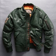 가죽자켓 남자 양가죽 바이크 라이더 레자 자켓 Avirex fly 2018, 5xl, 그린
