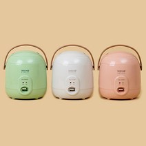 캠핑 미니 전기밥솥 200W 1-2인용 전기밥솥 밥통, 크림