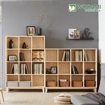 우아미가구 모노 스토리 12칸 원목책장 NA5056, 타입:세로형