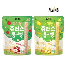 [엘빈즈] 엘빈즈 유기농 츄러스 롱뻥, 츄러스롱뻥 바나나 3봉+사과 3봉