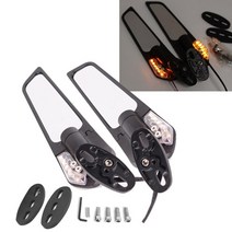 머드가드 2pcs 오토바이 미러 수정 바람 날개 조정 가능한 회전 백미러 혼다 cbr250r cbr300r cbr500r cbr600rr cbr125 pcx카울 오토바이컵홀더, 큰 거울, 1세트