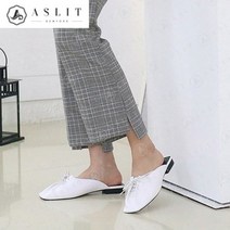 [애슬릿] 스퀘어 여성 레이스업 뮬 슬리퍼 실내화