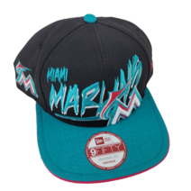 마이애미 말린스 MLB 스냅백 모자 남성 야구 철자 로고 New Era 9Fifty