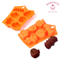 쿠킹플러스 할로윈 6구 실리콘팬 유령 박쥐 해골 비누 초콜릿 몰드