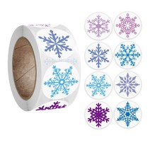 500pcs 크리스마스 눈꽃 핸드메이드 스티커 카드박스 패키지 Thank You Label 씰링 스티커, a