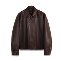 DJASON 오버핏 비건레더 싱글자켓 (브라운) Overfit vegan leather single jacket (brown) YE