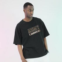 L~6XL 남여공용 사계절 면16수 오버핏 반팔 레이어드티 그래픽티셔츠 루즈핏 커플티 빅사이즈 면100% ARMY