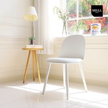 슐 머스타 인테리어 가죽 쿠션 플라스틱 체어 카페 식탁 의자 SL171, 화이트