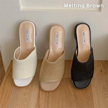 로즈블로썸 멜팅브라운 여성 캐주얼 데일리 라탄 뮬 슬리퍼 2.5cm (8391905)