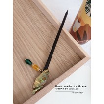 그레이스샵 [나연한복뒤꽂이] 자개천사 한복비녀 한복소품 우드비녀