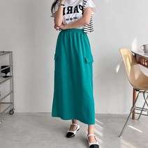 밴딩 건빵 카고스커트 캐주얼 포켓 롱치마