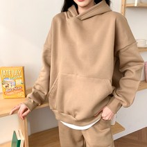 잘빠진 포근 양기모 루즈핏 후드 티셔츠