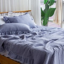 다이앤 프릴 천연 시원한 여름 홑이불, 블루