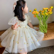 슈슈아리 사랑꽃 자수 샤원피스 아동 여아 키즈 샤드레스 꽃무늬 여름원피스 치마 데일리룩