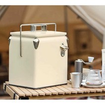 레트로냉장고 13L 휴대용 야외 피크닉 쿨러 감성, 오프 화이트