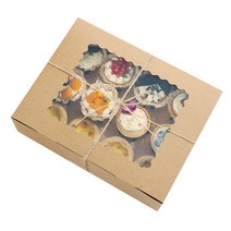 투명창 머핀 상자 컵케이크 타르트 (10P), T-브라운 12구, 12개