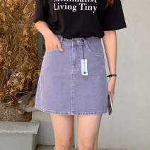 네쥬 봄 여름 편한 데님 a라인 데일리 미니 스커트